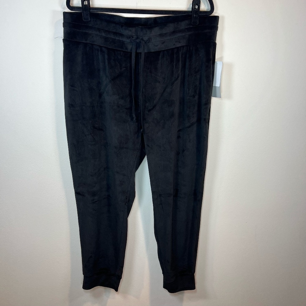 Z by Zella Velour Joggers Pants Black Cozy Stretch Pull On Athleisure NEW Sz 2XL - Picture 1 of 13